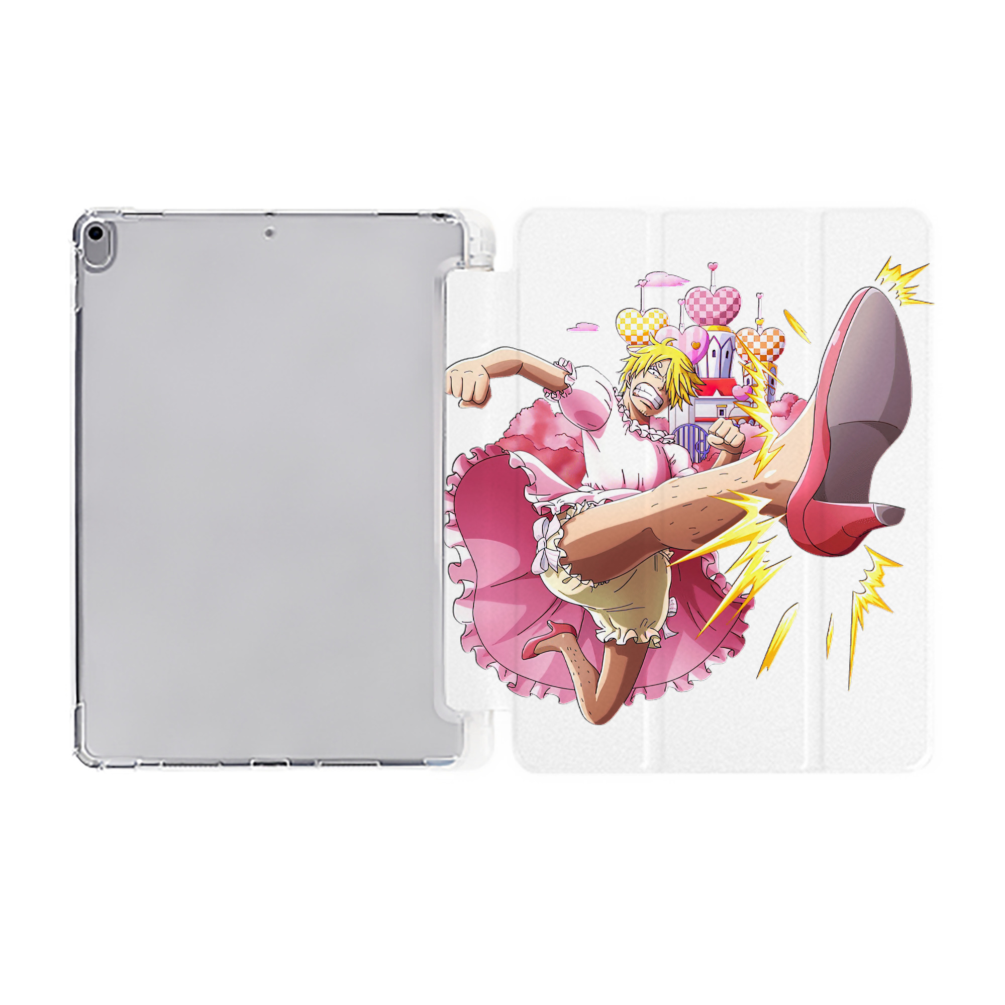 ワンピース サンジ ONE PIECE Sanji IPad ケース ペン収納付き 三つ折りスタンド PUレザー×シリコン 対応機種9.5/10.5/10.9インチ